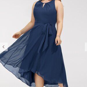 JJ's House A-line Scoop Asymmetrical Chiffon Cocktail Dress